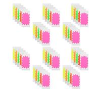 50pcs Blank Write on Fluorescent Burst Labels for Office Planners | Coated Sticker, Neon Finish, Strong Adhesion for Paper, Plastic, and Smooth Surfaces