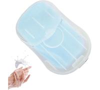 50Pcs Blue Portable Soap Sheets, Mini Portable Travel Disposable Water Soluble Hand Washing Bath Scented Paper Soap Camping and Shampoo for Outdoor, Camping Hiking