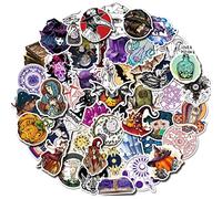 50Pcs Bohemian Stickers, Purple Magic Witchcraft Stickers Packs for Adults Teens, Western Vintage Art Graffiti Waterproof Vinyl Boho Decals for Journals Notebooks Skateboards