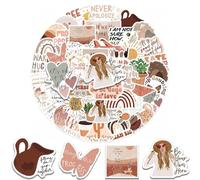 50pcs Boho Bible Verse Stickers - Christian Inspirational Jesus Religious Stickers, Waterproof Vinyl Motivational Scrapbook Stickers for Water Bottles, Laptop, Journaling, Suitcase, Luggage, Scrapbook