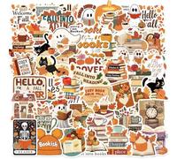 50Pcs Book Stickers, Waterproof Vinyl Aesthetic Reading Sticker for Adults, Welcome Fall Reading Lovers Bookish Stickers for Water Bottles Laptops Scrapbook Skateboard