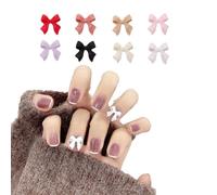 50Pcs Bow Nail Charms Resin Bow-Knot Nail Art Charms Multicolour 3D Bowknot Accessories for Women DIY Nail Art Decoration