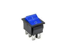 50pcs/box KCD4 Rocker Switch Self-Lock 2 Position 6 Pins Electrical equipment With Light Power Switch 16A 250VAC/ 20A 125V IDGTTLDF(Blue 6 Pins)