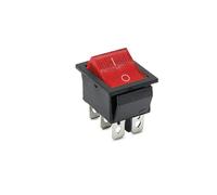 50pcs/box KCD4 Rocker Switch Self-Lock 2 Position 6 Pins Electrical equipment With Light Power Switch 16A 250VAC/ 20A 125V IDGTTLDF(Red 6 Pins)