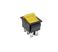 50pcs/box KCD4 Rocker Switch Self-Lock 2 Position 6 Pins Electrical equipment With Light Power Switch 16A 250VAC/ 20A 125V IDGTTLDF(Yellow 6 Pins)