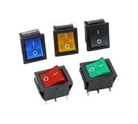 50pcs/box KCD4 Rocker Switch Self-Lock 2 Position 6 Pins Electrical equipment With Light Power Switch 16A 250VAC/ 20A 125V IDGTTLDF(5 color 6 Pins)