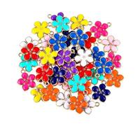 50PCS Bracelet Charms for Jewellery Making Supplies, Flower Charms Sets