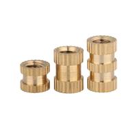 50pcs Brass Threaded Insert Nuts for M2 M2.5 M3 M4 M5 M6 M8 - Brass Knurled Inserts(10mmxM6x10.3mm)