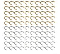 50pcs Brass U-Shaped Ring Copper Buckle Lure Tool for Spinner Baits Hard Baits Jig Making Sea Freshwater Fishing Tackle Kit Gold Silver 6x6mm(gold-5mm)