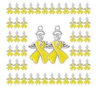 50Pcs Breast Cancer Charms, Pink Ribbon Charm for Jewelry Making, Breast Cancer Awareness Enamel Bracelet Charm Bulk Jewelry Making Accessories Pendants for DIY Necklace Earrings Craft Supplies