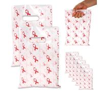 50pcs Breast Health Awareness Gift Bags, Pink Ribbon Party Snack Bags with Handles Breast Problem Awareness Supplies Perfect for Charity Events Survivors & Women