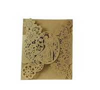 50pcs Bride Groom Flowers Pocket Invitation Greeting Card Wedding Mariage Party Supplies Decorations For Wedding Engagement Anniversary(Red Cover,11.5x17.5cm)(Gold Cover,11.5x17.5cm)