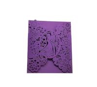 50pcs Bride Groom Flowers Pocket Invitation Greeting Card Wedding Mariage Party Supplies Decorations For Wedding Engagement Anniversary(Red Cover,11.5x17.5cm)(Purple Cover,12x14.5cm)
