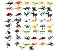 50Pcs Bugs, Insect Figures Set, Realistic Miniature Figures for Creative Play, Ideal for Classroom Activities and Nature Exploration, Assorted Colours and Species with Durable Construction