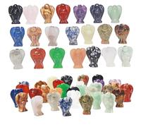 50PCS Bulk Crystal Angel Figurines Wholesale - Small Pocket Angels, Natural Gemstone Healing Crystals for Gifts, Reiki Decor