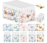 50Pcs Butterfly Baby Shower Favors Lip Balm Bulk Thank You Gift for Women Staff Moisturizing Lip Care with Organza Bag and Tag for Bridal Shower Mother's Day Party Favor Supplies (Butterfly)