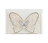 50pcs Butterfly Covers Party Postcard Business Greeting Card Engagement Wedding Decoration For Wedding Engagement Anniversary(Mix)(White)