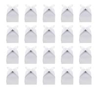 50pcs Butterfly Wedding Candy Box Folding Paper Gift Box for Candies | Pearl Paper, Nude White Finish, Delicate Cutout Style, Suitable for Biscuits, Festivals and Occasions