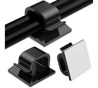 50PCS Cable Clips Self Adhesive, Black Wire Clips for Cables, Sticky Cable Clips Cord Holder, Cable Holder Clips for Desk Wall Home Office Outdoors Christmas Decoration Fairy Light