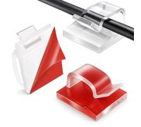 50PCS Cable Clips Self Adhesive - Sticky Cable Tidy Wire Clips - Adhesive Cable Management Holder for Organiser Wall, Desk Office Cables
