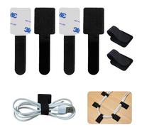 50Pcs Cable Management Under Desk 3M Self Adhesive Hook-and-Loop Cable Ties Adjustable Reusable Cord Tidy Wire Management Multi Purpose Organizer for Home Office School Desk Wire Management