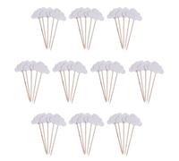50pcs Cake Toppers Cloud-shaped Cupcake Toppers Cupcake Picks for Wedding Birthday Decoration - White