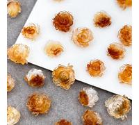 50Pcs Camellia Nail Charms 3D Flower Design Charm Tips for Women Jewelry Salon DIY Accessories Decoration Flower Charms