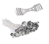 50pcs Candle Wicks for Making Candles, 10cm Long Candle Wick with 3 Hole Wick Holder, Candles Making Supplies for DIY Candles, Low Smoke, Longer Burning