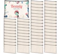 50Pcs Canvas Makeup Bags Bulk, Cotton Sublimation Blank DIY Heat Transfer Cosmetic Bags w/Black Zipper for Bridesmaid Makeup Bag Travel Toiletry Pouch Storage, Christmas DIY Craft （7.87 x 5.7 Inch),
