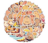 50Pcs Capybara Stickers, Cartoon Animal Stickers for Kids Teens, Waterproof Vinyl Decals for Water Bottle, Phone, Laptop, Skateboard, Luggage, Journal, Guitar, Bike, Car