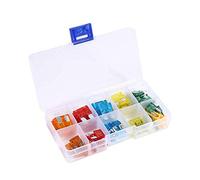 50Pcs Car Blade Assortment Kit,5A 10A 15A 20A 30A Standard & Mini Blade with Clip