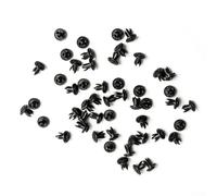 50pcs Car Body Plastic Rivets Fastener Clips, 6mm Hole Dia Black Nylon Push Pins for Bumper, Mudguard, Splash Shield, Retainer, Mud Flap and Gri
