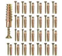 50pcs Carbon Steel Expansion Anchors Zinc Plated Four Sides Serrated | Three Sizes for Flexible Installation High Toughness Anti-Slip Threads Multi-Surface Mounting for Concrete Brick