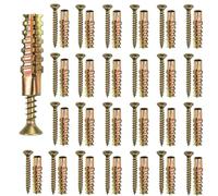 50Pcs Carbon Steel Wall Anchors Zinc Plated Rust Resistant(30MM*6MM) | Serrated four-side expansion, strong grip in concrete, brick, for solid walls, 50pcs set, heavy duty hold