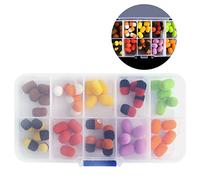 50pcs Carp Fishing Floating Pellets Baits Balls Beads Feeder Artificial Lures with Storage Box