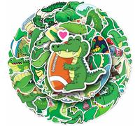50Pcs Cartoon Alligator Stickers Vinyl Crocodile Stickers Unique Decorations for Water Bottles,Laptops,Phones,Scrapbooking, Journaling,Mug Decals