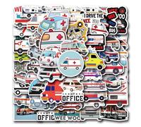 50PCS Cartoon Ambulance Graffiti Stickers for Kids Teens Adults Boys Girls,Nurse White Angels Decals Decoration Water Bottle Phone Bike Scooter Suitcase Refrigerator Laptop Motorcycle