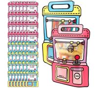 50Pcs Cartoon Claw Machine Goodie Bags Cute Back to School Snack Candy Seal Bag with Handle Reusable Graduation Gift Bags with Stand-up Bottom for Presents, Kids Party, Christmas, Easter, Halloween