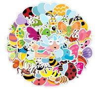 50PCS Cartoon Insect Stickers for Water Bottle,Scrapbook,Laptop,Bike,Cup,Luggage,Guitar,Helmet,Caterpillar Bee Waterproof Vinyl Sticker,Adults Kids Decals,Butterfly Cute Aesthetic Graffiti Decal