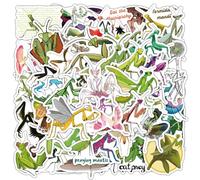 50Pcs Cartoon Mantis Stickers for Teens Adults Boys Kids,Cool Cartoon Insects Waterproof Decals for Skateboard Scrapbook Laptop Luggage Water Bottle Helmet Car Bike Phone Guitar Journal