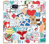 50Pcs Cartoon Nurse Doctor Stickers for Girls Boys Children Teens,Modern Simplicity Stickers for Laptop Water Bottles,Bicycle,Skateboard,Computer,Waterproof Vinyl for Wall,Graffiti Stickers
