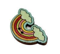 50Pcs-Cartoon Rainbow Wooden Buttons Sewing & Diy Crafts Wooden Buttons Random Color Durable and clever