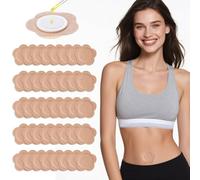 50pcs Castor Oil Belly Button Patches, Rayyl Self Adhesive Belly Button Sticker 7x7cm Flower-Shaped Disposable Highly Absorbent Pad with Cotton (Oil Not Included)