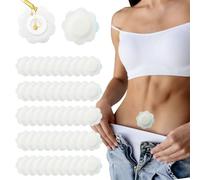 50pcs Castor Oil Pack, Flower Shape Castor Oil Patches, Pack Wrap Kit, Belly Button Patch, Disposable, Self-Adhesivecastor Organic Cotton(OilNot Included)