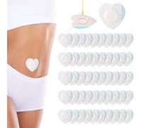 50pcs Castor Oil Pack Wrap for Belly Button, Heart Shape Castor Oil Patches Self-Adhesive & Highly Absorbent Castor Oil Pads Waterproof Castor Oil Wrap (Oil Not Included)