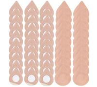 50pcs Castor Oil Pack Wrap Pads for Belly Button, Teardrop Shaped Self-Adhesive Highly Absorbent Organic Patches, Leak-Proof Breathable Belly Button Cover Tape Sticker, Oil Free (Khaki)