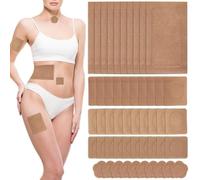 50pcs Castor Oil Pack Wrap Set, Self-Adhesive Leak-Proof Castor Oil Patches for Belly Button, Arms, Neck, Waist and Feet, Organic Cotton Hot & Cold Compress Patch