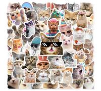 50PCS Cat Expressions Stickers for Laptop Water Bottle Luggage Snowboard Bicycle Skateboard Decal for Kids Teens Adult Stickers
