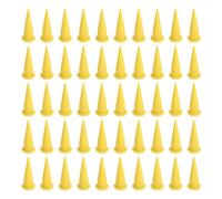 50Pcs Caulk Cone Nozzle PE Plastic Fine Tip Reusable Caulking Nozzle for Sealant Glue for Kitchen Bathroom Door Window Sink Joint Filling and Finishing Yellow