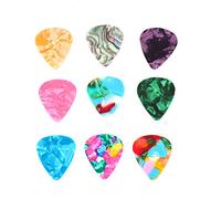 50Pcs Celluloid Guitar Picks Plectrums, Made Strong Durable with Smooth Surface, Thin for Sweeping, Thick for Chords, Clear Tone, for Various Folk Guitar Use
